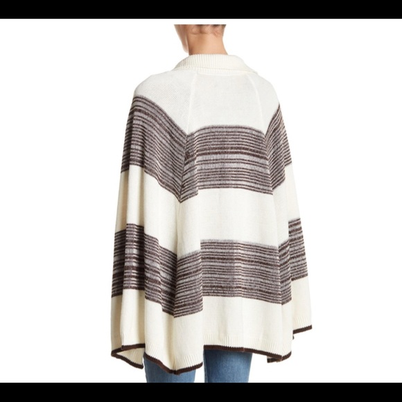 Michael Stars Collar Cape Knit Poncho - Picture 2 of 2